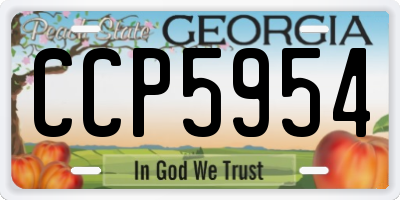GA license plate CCP5954