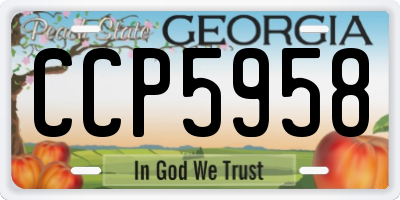 GA license plate CCP5958