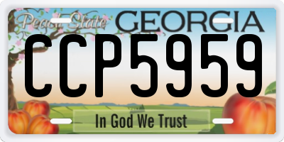 GA license plate CCP5959