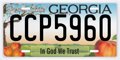 GA license plate CCP5960