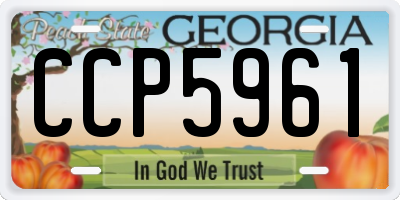 GA license plate CCP5961