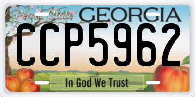 GA license plate CCP5962