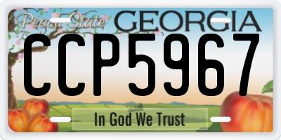 GA license plate CCP5967