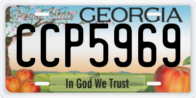 GA license plate CCP5969