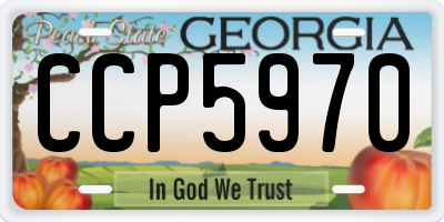 GA license plate CCP5970