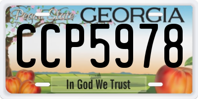 GA license plate CCP5978