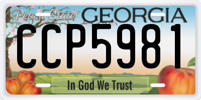 GA license plate CCP5981