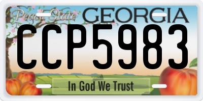 GA license plate CCP5983