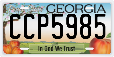 GA license plate CCP5985