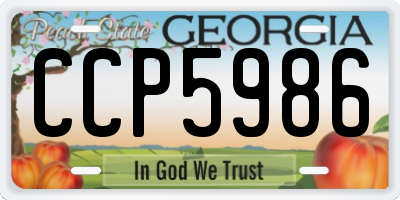 GA license plate CCP5986