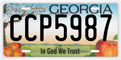 GA license plate CCP5987