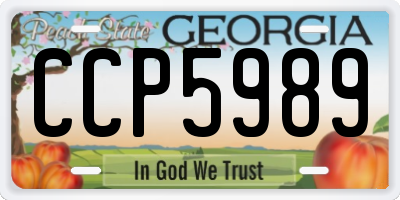 GA license plate CCP5989
