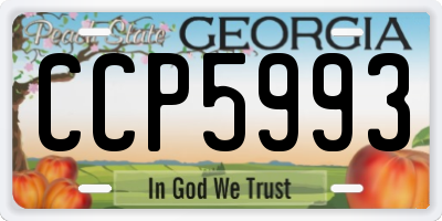 GA license plate CCP5993