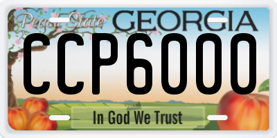 GA license plate CCP6000