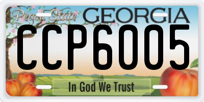 GA license plate CCP6005