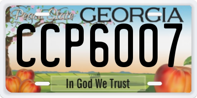 GA license plate CCP6007