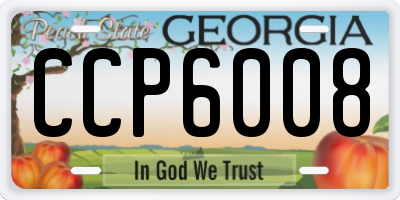 GA license plate CCP6008