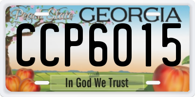 GA license plate CCP6015