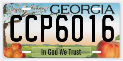 GA license plate CCP6016