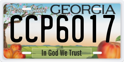 GA license plate CCP6017