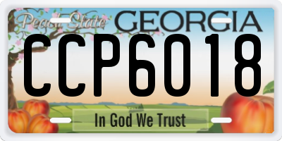 GA license plate CCP6018