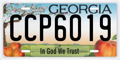 GA license plate CCP6019
