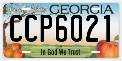 GA license plate CCP6021
