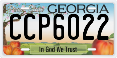 GA license plate CCP6022