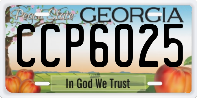 GA license plate CCP6025
