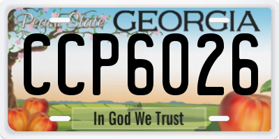 GA license plate CCP6026