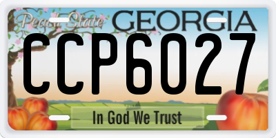 GA license plate CCP6027