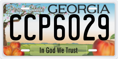 GA license plate CCP6029