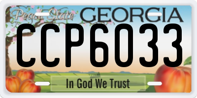 GA license plate CCP6033