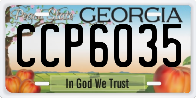 GA license plate CCP6035