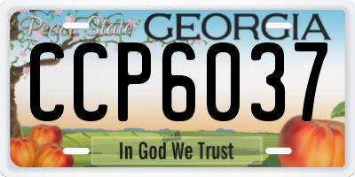 GA license plate CCP6037