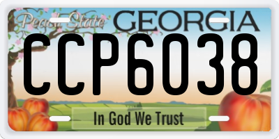 GA license plate CCP6038