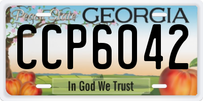 GA license plate CCP6042
