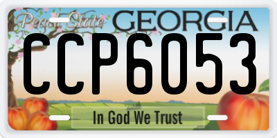 GA license plate CCP6053