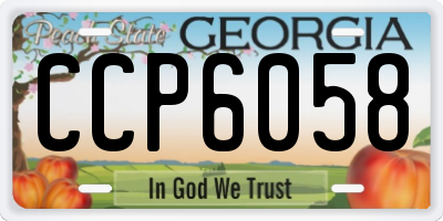 GA license plate CCP6058