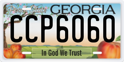 GA license plate CCP6060