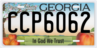 GA license plate CCP6062