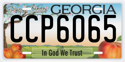 GA license plate CCP6065