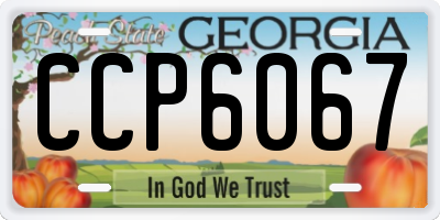 GA license plate CCP6067