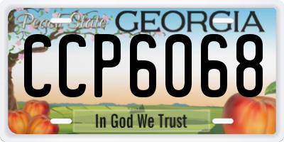 GA license plate CCP6068