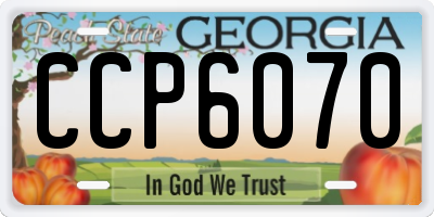 GA license plate CCP6070