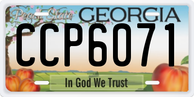 GA license plate CCP6071