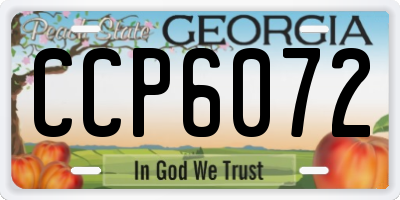 GA license plate CCP6072