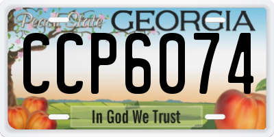 GA license plate CCP6074