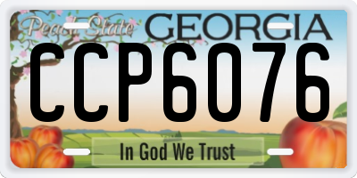 GA license plate CCP6076