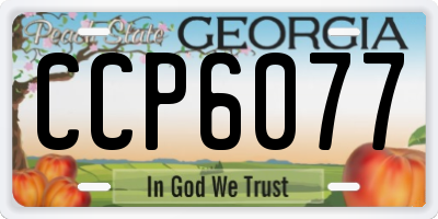 GA license plate CCP6077